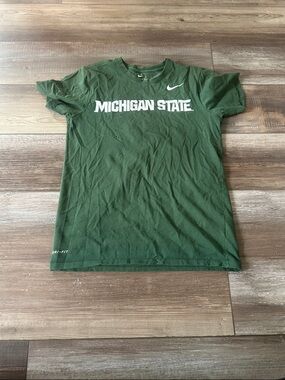 Nike Green Michigan State Logo Tee